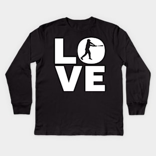 Love Baseball Gift For Baseball Players Kids Long Sleeve T-Shirt